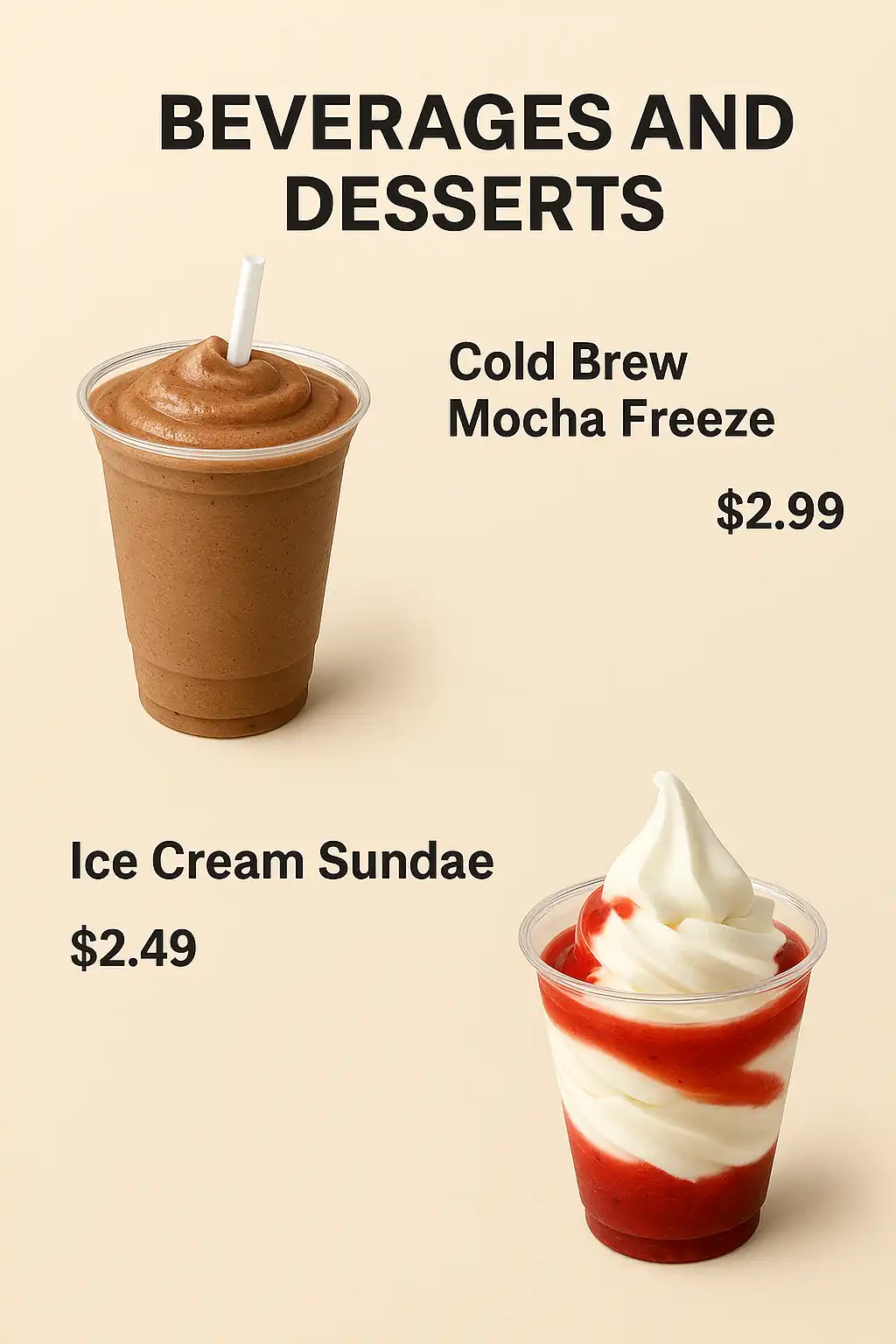 Costco Food Court Beverages and Desserts